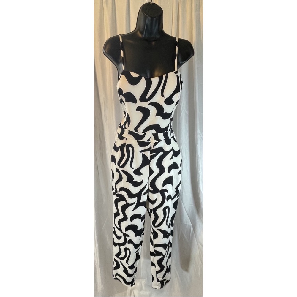 Miss Selens Black/White Pant Romper